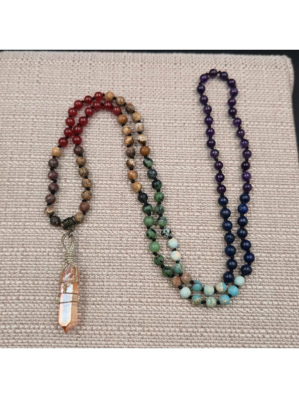 Chakra Mala 108 Semi Precious Stone Beads Necklace B1295